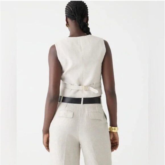 NWT J. Crew Classic vest in stretch linen blend CA761 - Picture 3 of 4